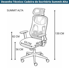 Desenho Tecnico Cadeira de Escritorio Summit Alta